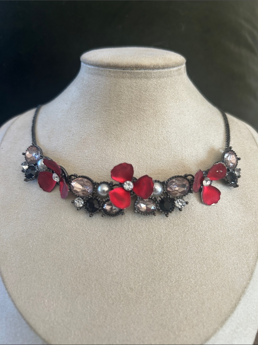 Simply Vera Vera Wang Red Floral Crystal Necklace